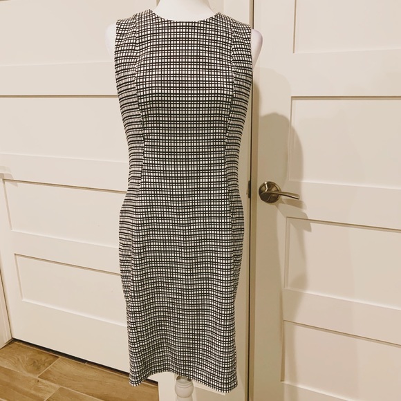Calvin Klein | Dresses | Calvin Klein Square Pattern Black And White Dress  | Poshmark